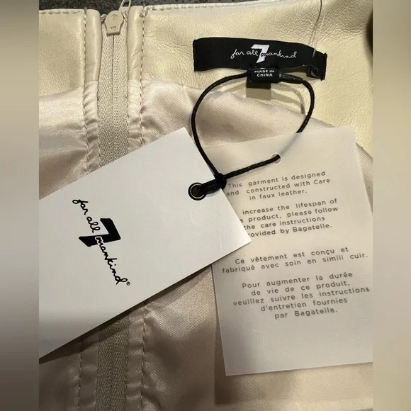 💛👚7 FOR ALL MANKIND Creme Ecru Vegan Leather Top Vest NWT - Picture 7 of 7